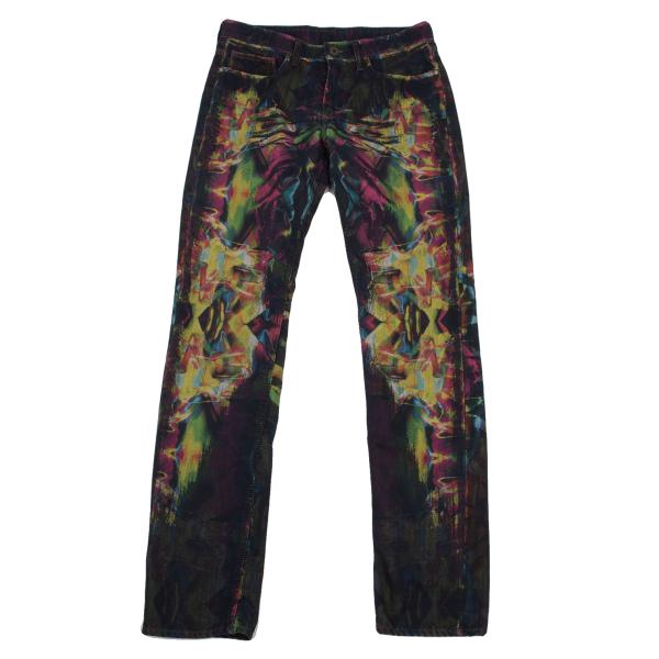 ISSEY MIYAKE MEN 14AW Kaleidoscope Yellow Multi Jeans Size 2