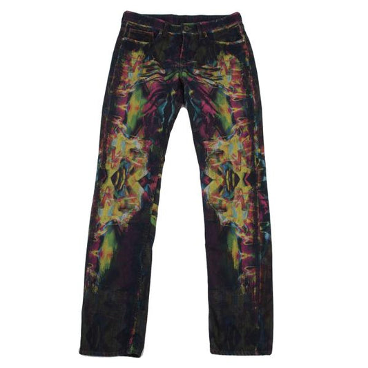 ISSEY MIYAKE MEN 14AW Kaleidoscope Yellow Multi Jeans Size 2