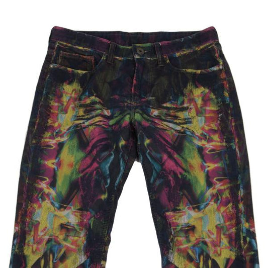 ISSEY MIYAKE MEN 14AW Kaleidoscope Yellow Multi Jeans Size 2