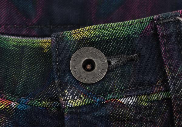 ISSEY MIYAKE MEN 14AW Kaleidoscope Yellow Multi Jeans Size 2