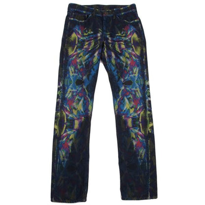 ISSEY MIYAKE MEN 14AW Kaleidoscope Blue Multi Jeans Size 2