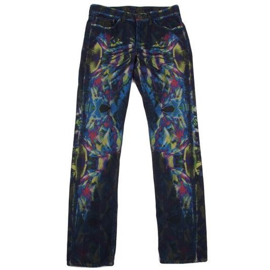ISSEY MIYAKE MEN 14AW Kaleidoscope Blue Multi Jeans Size 2
