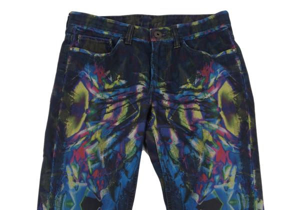 ISSEY MIYAKE MEN 14AW Kaleidoscope Blue Multi Jeans Size 2
