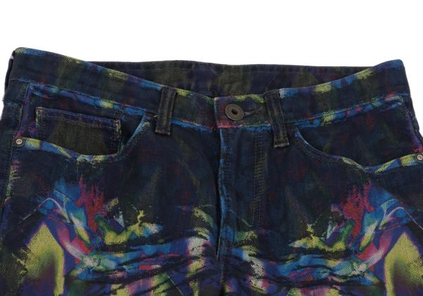 ISSEY MIYAKE MEN 14AW Kaleidoscope Blue Multi Jeans Size 2