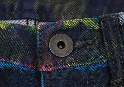 ISSEY MIYAKE MEN 14AW Kaleidoscope Blue Multi Jeans Size 2
