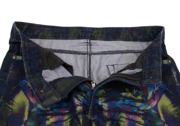 ISSEY MIYAKE MEN 14AW Kaleidoscope Blue Multi Jeans Size 2