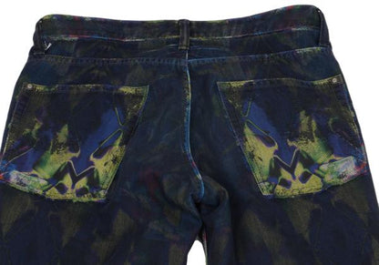 ISSEY MIYAKE MEN 14AW Kaleidoscope Blue Multi Jeans Size 2