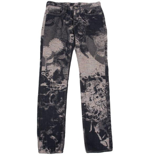 ISSEY MIYAKE MEN Indigo Sunflower Jacquard Denim Size 2