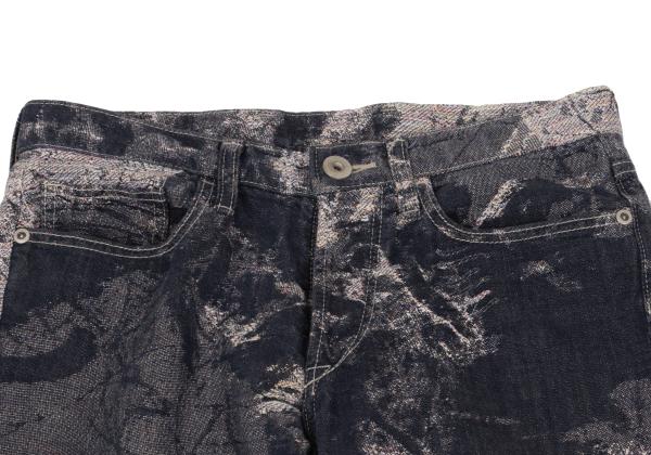 ISSEY MIYAKE MEN Indigo Sunflower Jacquard Denim Size 2