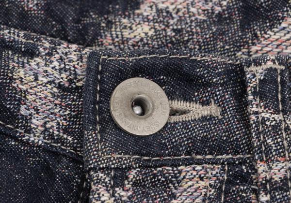 ISSEY MIYAKE MEN Indigo Sunflower Jacquard Denim Size 2