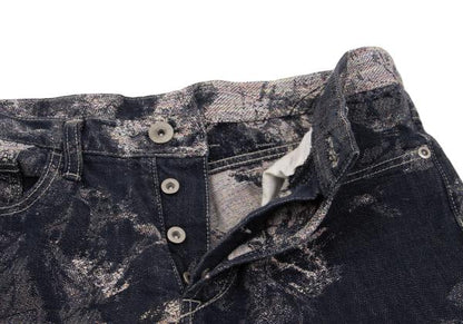 ISSEY MIYAKE MEN Indigo Sunflower Jacquard Denim Size 2