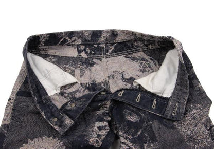 ISSEY MIYAKE MEN Indigo Sunflower Jacquard Denim Size 2