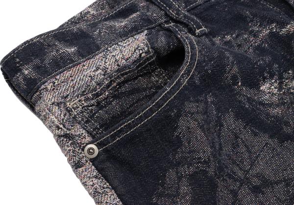 ISSEY MIYAKE MEN Indigo Sunflower Jacquard Denim Size 2