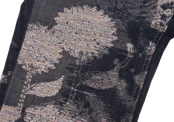 ISSEY MIYAKE MEN Indigo Sunflower Jacquard Denim Size 2