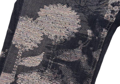 ISSEY MIYAKE MEN Indigo Sunflower Jacquard Denim Size 2