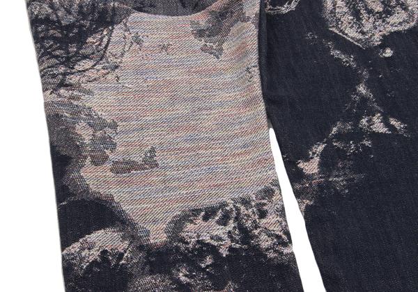 ISSEY MIYAKE MEN Indigo Sunflower Jacquard Denim Size 2