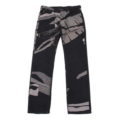 ISSEY MIYAKE MEN Indigo Graphic Jacquard Denim Size 3