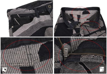 ISSEY MIYAKE MEN Indigo Graphic Jacquard Denim Size 3