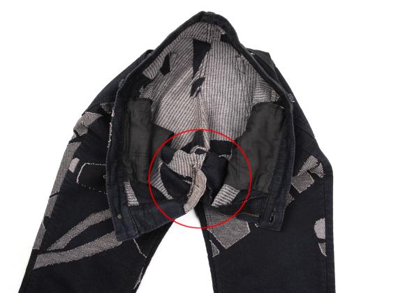 ISSEY MIYAKE MEN Indigo Graphic Jacquard Denim Size 3