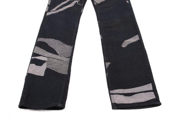 ISSEY MIYAKE MEN Indigo Graphic Jacquard Denim Size 3