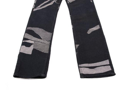 ISSEY MIYAKE MEN Indigo Graphic Jacquard Denim Size 3