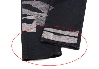ISSEY MIYAKE MEN Indigo Graphic Jacquard Denim Size 3