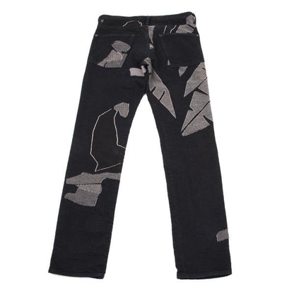 ISSEY MIYAKE MEN Indigo Graphic Jacquard Denim Size 3