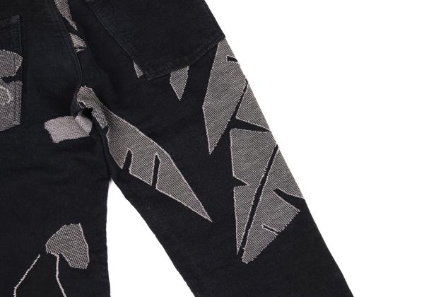 ISSEY MIYAKE MEN Indigo Graphic Jacquard Denim Size 3