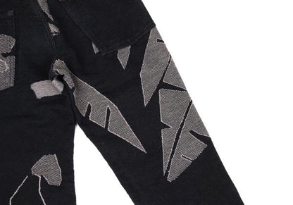 ISSEY MIYAKE MEN Indigo Graphic Jacquard Denim Size 3