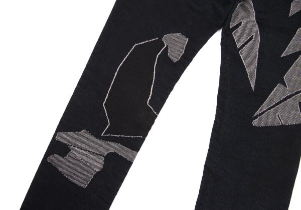 ISSEY MIYAKE MEN Indigo Graphic Jacquard Denim Size 3