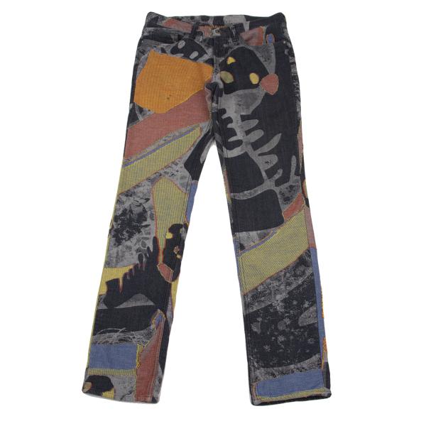 ISSEY MIYAKE MEN Colorful Graphic Jacquard Jeans Blue Size 2