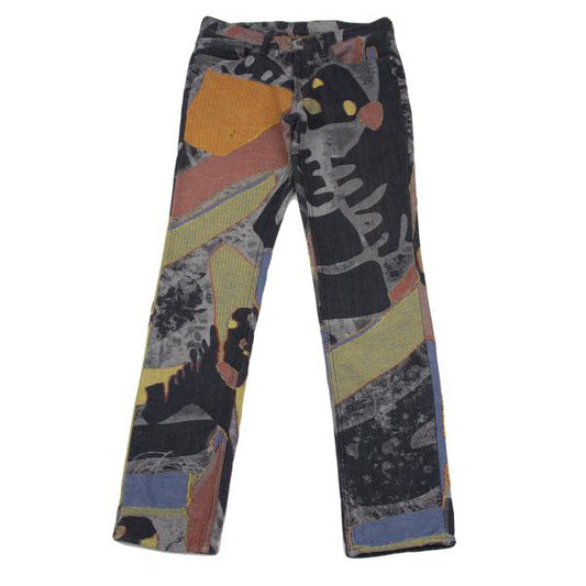 ISSEY MIYAKE MEN Colorful Graphic Jacquard Jeans Blue Size 2