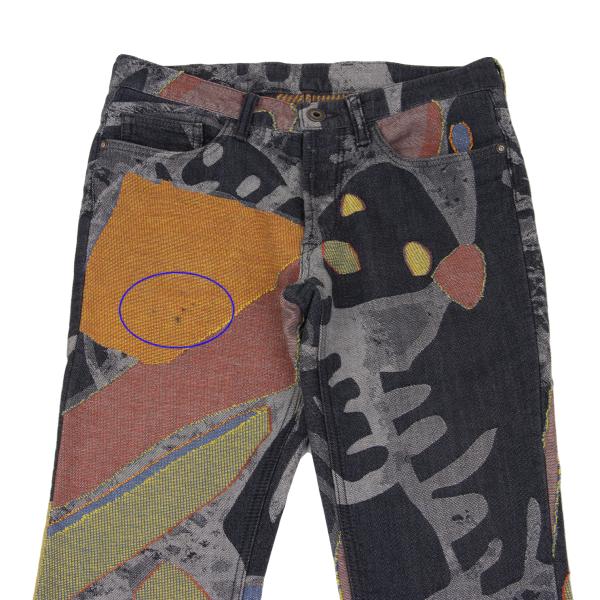 ISSEY MIYAKE MEN Colorful Graphic Jacquard Jeans Blue Size 2