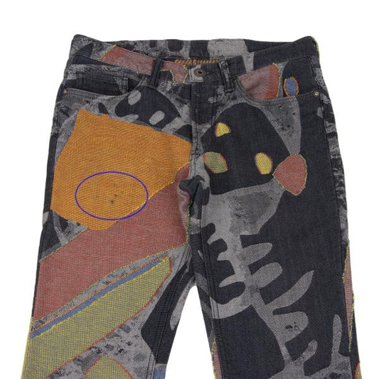ISSEY MIYAKE MEN Colorful Graphic Jacquard Jeans Blue Size 2