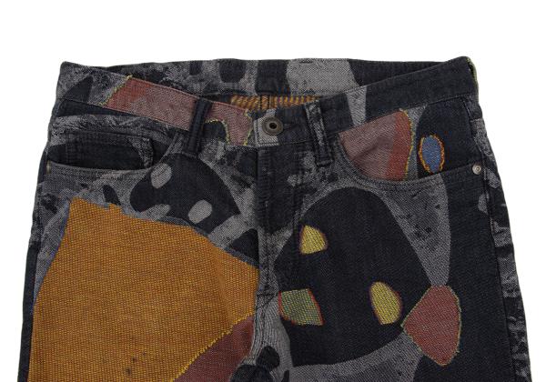 ISSEY MIYAKE MEN Colorful Graphic Jacquard Jeans Blue Size 2