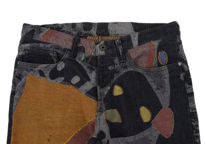 ISSEY MIYAKE MEN Colorful Graphic Jacquard Jeans Blue Size 2