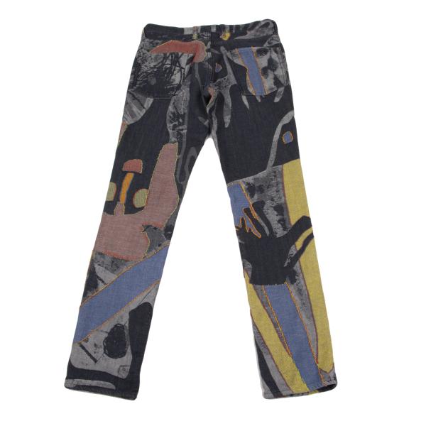 ISSEY MIYAKE MEN Colorful Graphic Jacquard Jeans Blue Size 2