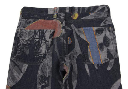 ISSEY MIYAKE MEN Colorful Graphic Jacquard Jeans Blue Size 2
