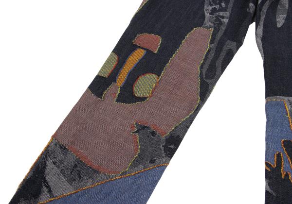 ISSEY MIYAKE MEN Colorful Graphic Jacquard Jeans Blue Size 2