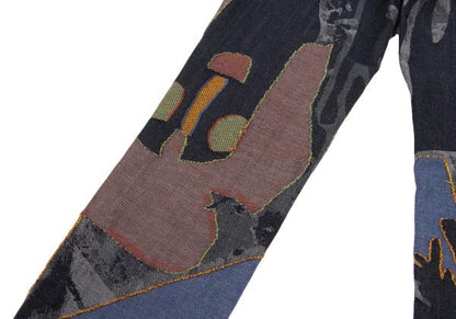 ISSEY MIYAKE MEN Colorful Graphic Jacquard Jeans Blue Size 2