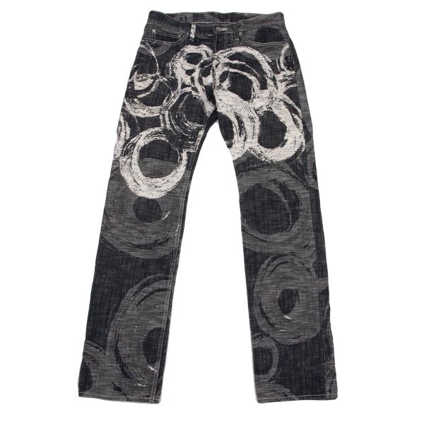 ISSEY MIYAKE MEN Cotton Graphic Jacquard Jeans Blue Size 2