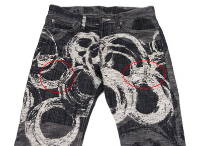 ISSEY MIYAKE MEN Cotton Graphic Jacquard Jeans Blue Size 2