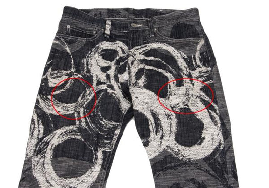 ISSEY MIYAKE MEN Cotton Graphic Jacquard Jeans Blue Size 2