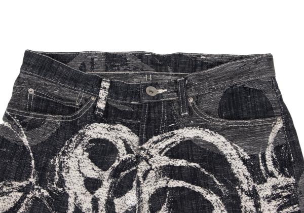 ISSEY MIYAKE MEN Cotton Graphic Jacquard Jeans Blue Size 2