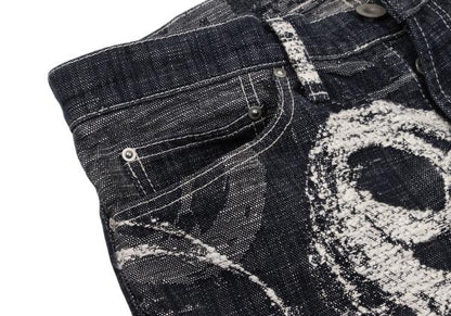 ISSEY MIYAKE MEN Cotton Graphic Jacquard Jeans Blue Size 2