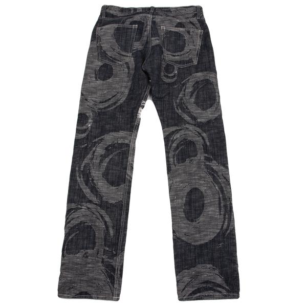 ISSEY MIYAKE MEN Cotton Graphic Jacquard Jeans Blue Size 2