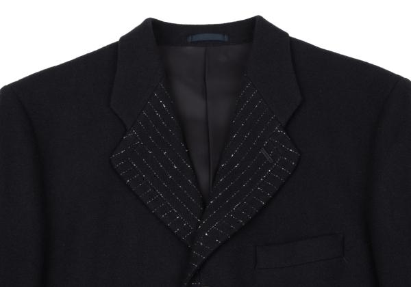 ISSEY MIYAKE MEN Wool Stitch Design Jacket Navy Size XL