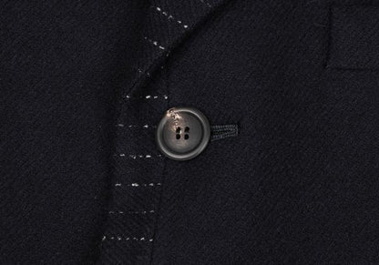 ISSEY MIYAKE MEN Wool Stitch Design Jacket Navy Size XL