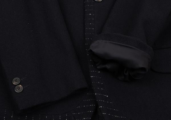 ISSEY MIYAKE MEN Wool Stitch Design Jacket Navy Size XL