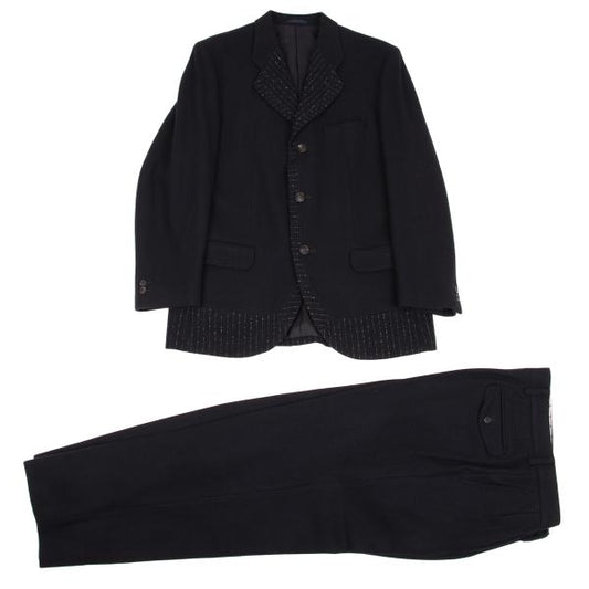 ISSEY MIYAKE MEN Wool Panel Design Pants Navy Size XL